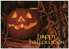 Glowing Jack-O-Lantern Halloween Card 170D-Y